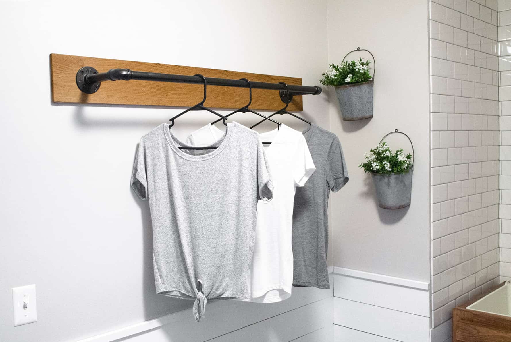 Wall Mounted Industrial Clothing Rack