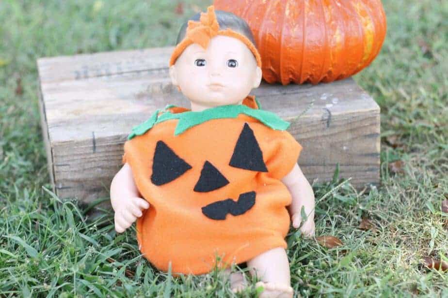 No-sew Bitty Baby Pumpkin Costume