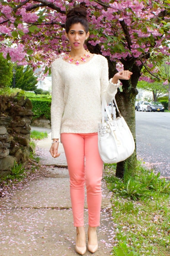 Peachy Pink and cream wear