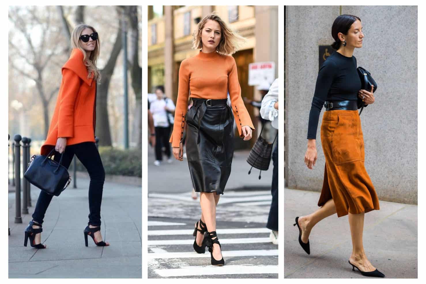what colour to wear with orange
