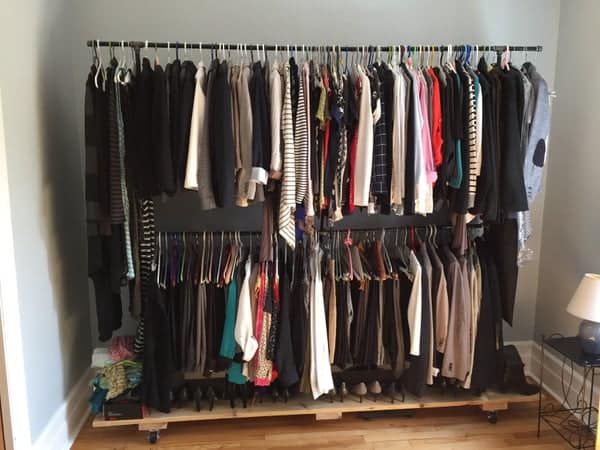 diy hanging clothes rack